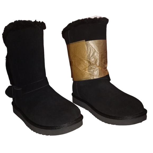 koolaburra by ugg black Faux Fur Short Boots - - Picture 4 of 11